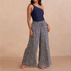 Summersalt The Silky Luxe Palazzo Floral Pants With Ties Sz S